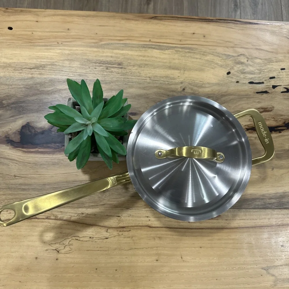 Made In 4 qt Ceramic Coated Stainless Steel Saucepan, Ind/Ele/Gas w/ Lid